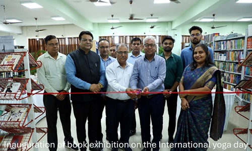 Inaguration of book exhibition on the international yoga day